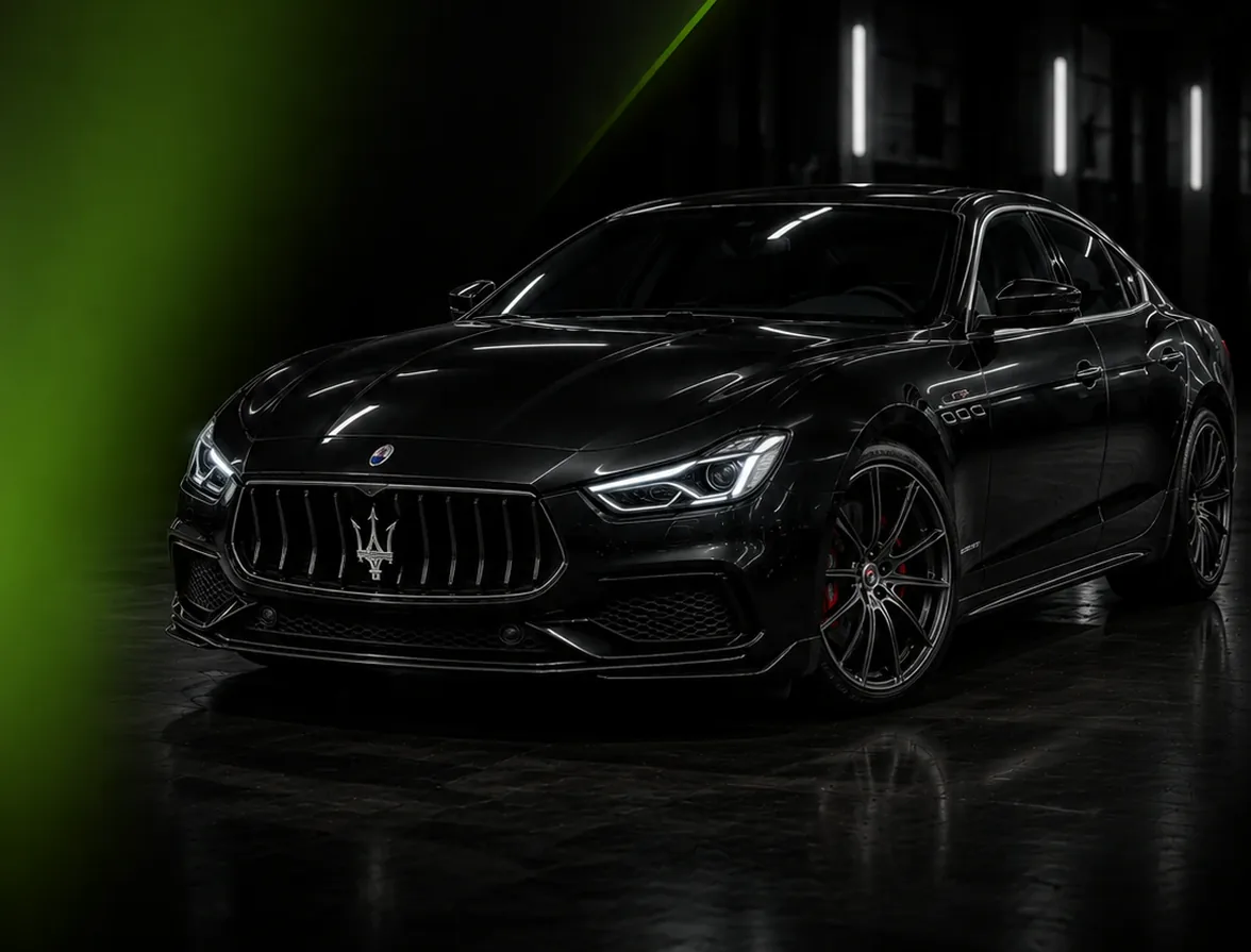 Maserati in for battery replacement at the Exotic Auto Services workshop in Mussafah, Abu Dhabi