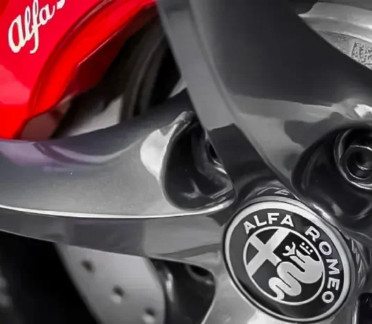 Alfa Romeo engine inspected during an oil service in Mussafah