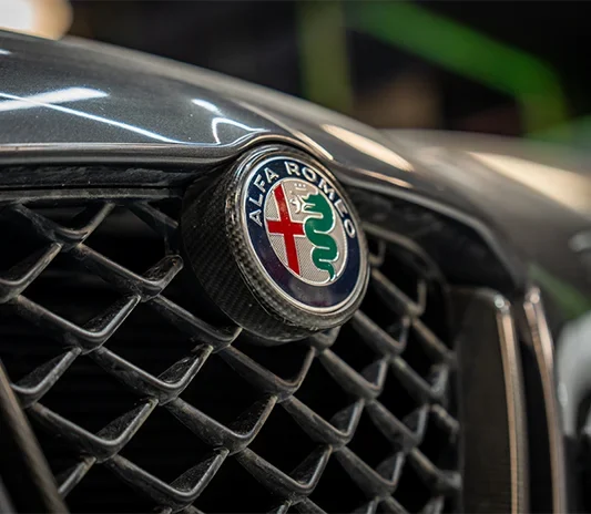 Alfa Romeo Giulia ready for collection at the Exotic Auto Services workshop in Abu Dhabi