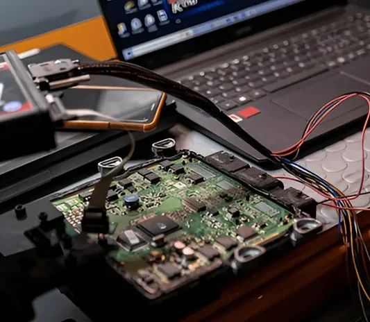 Car ECU repair carried out on a customer car in Abu Dhabi