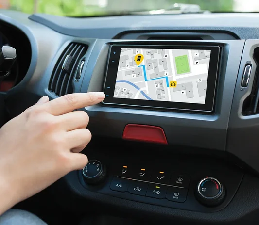 Car navigation system being updated at the Exotic Auto Services workshop in Mussafah, Abu Dhabi