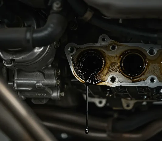 Engine oil leak traced at the Exotic Auto Services workshop in Mussafah, Abu Dhabi