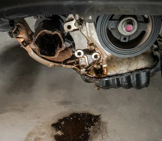 Car fluid leak identified on a customer car in Abu Dhabi
