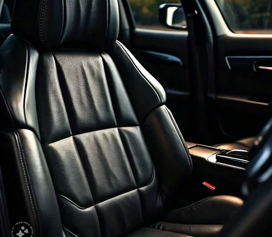 Leather car seat retrimmed at the Exotic Auto Services workshop in Mussafah, Abu Dhabi