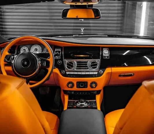 Car interior trim restored at the Mussafah workshop