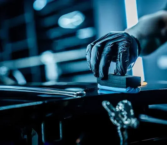 Car paint prepared before ceramic coating in Abu Dhabi