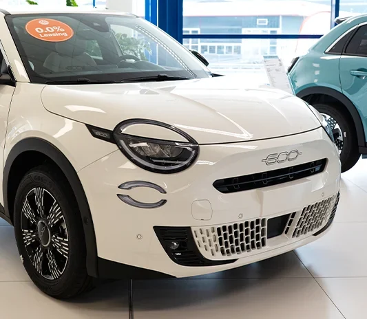Fiat 500 ready for collection at the Exotic Auto Services workshop in Abu Dhabi