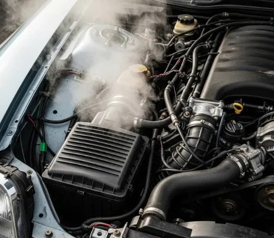 Engine hydrolock repair carried out on a flooded car in Abu Dhabi