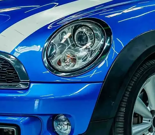 Headlight restoration finished at the Mussafah workshop