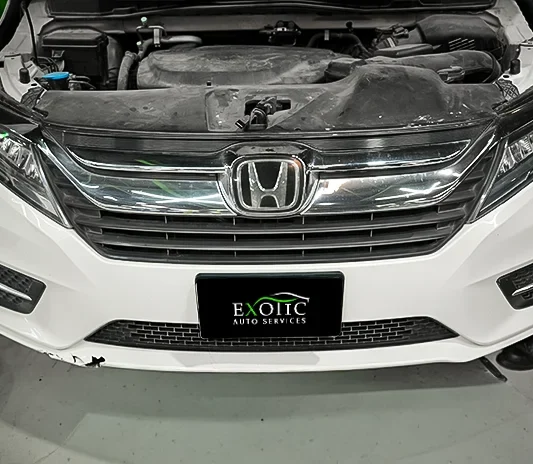 Honda Accord ready for collection at the Exotic Auto Services workshop in Abu Dhabi