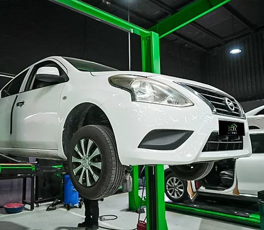 Nissan Patrol ready for collection at the Exotic Auto Services workshop in Abu Dhabi