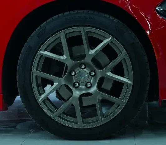 Rim protector installation on a customer car in Abu Dhabi