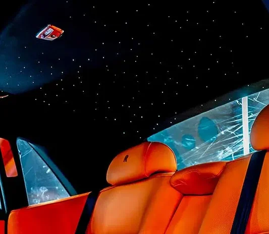 Custom star pattern in a car headliner in Abu Dhabi