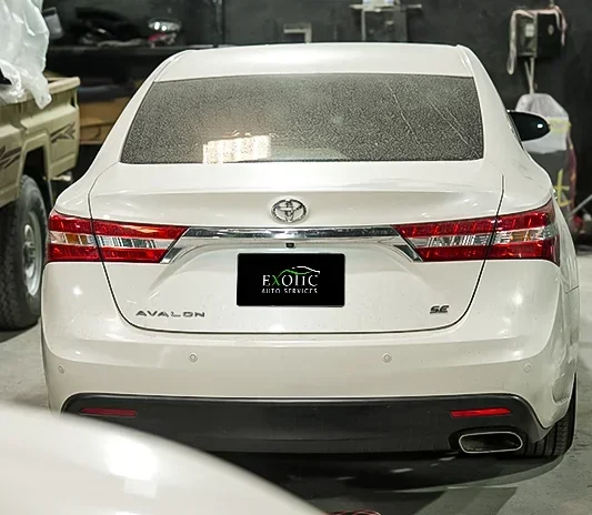 Toyota Camry ready for collection at the Exotic Auto Services workshop in Abu Dhabi